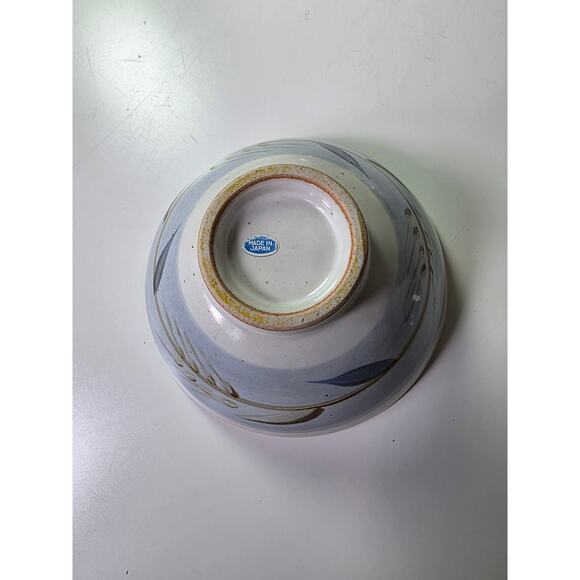 JAPANESE Blue Brown Hand Painted Glazed Rice Bowls Set of 4 - Picture 8 of 10